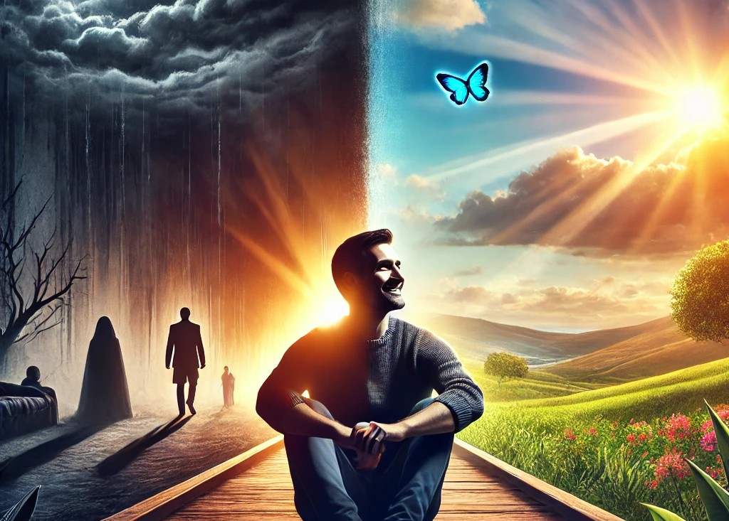 DALL·E 2025-05-19 19.09.34 - A deeply emotional and hopeful scene showing a man reflecting on his painful past when he once considered suicide, but now feeling grateful for choosi.jpg