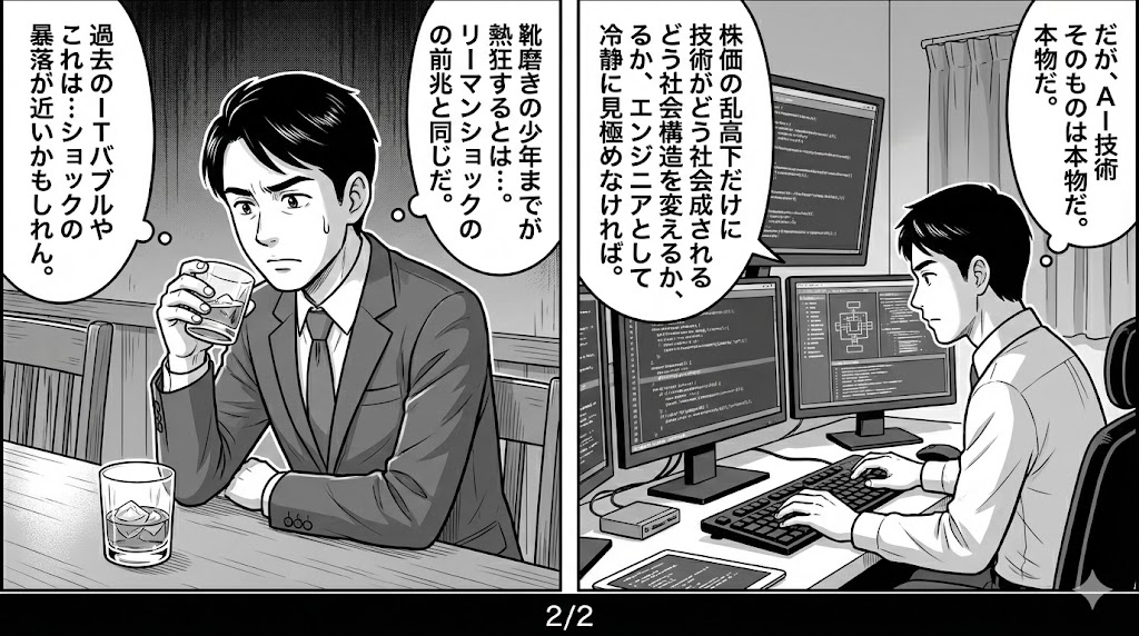 マンガ_靴磨きの少年が株の話を始めたら暴落が近い！？　ＡＩバブルはOpenAIの資金ショートで崩壊する？02.jpg