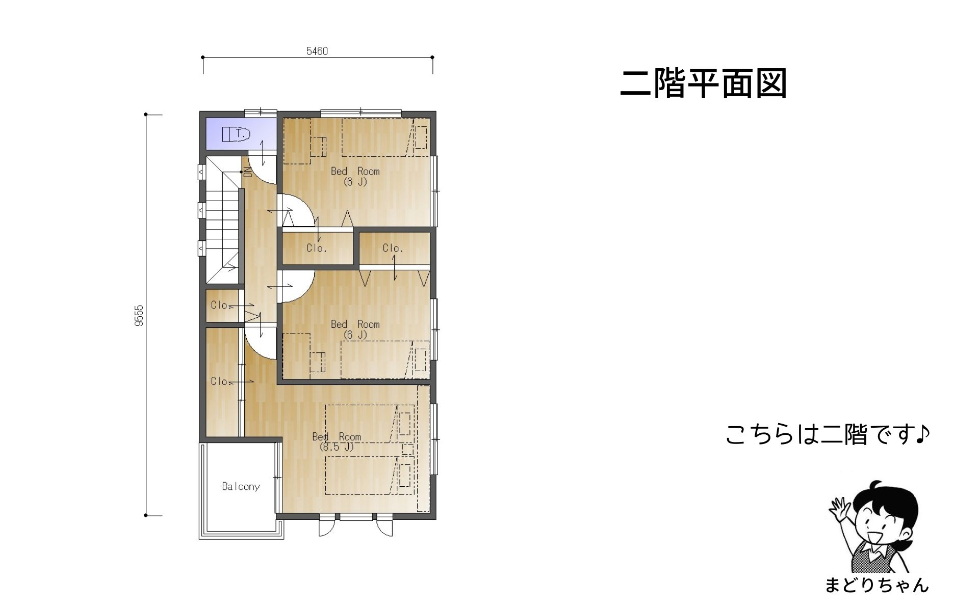 まどりちゃんの1000プラン　南玄関　5.46m×10.01ｍ　の間取り No.6 -4.jpg