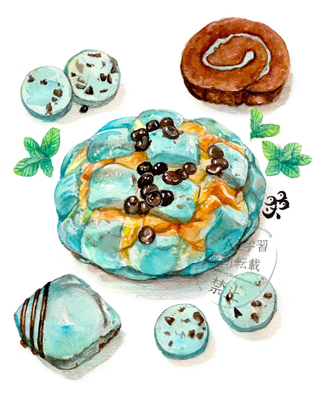 チョコミントメロンパン.jpg