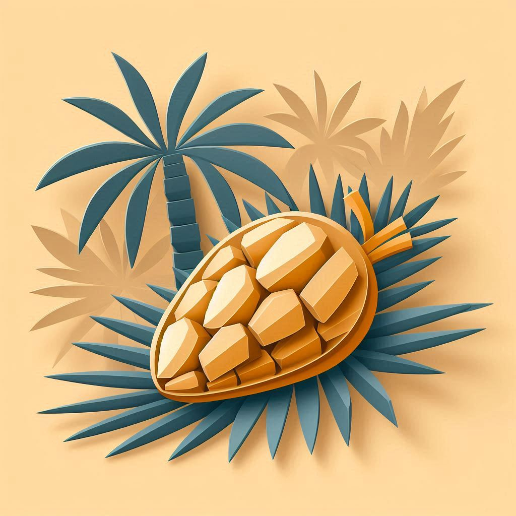 ナツメヤシの実のイラスト ペーパークラフト調 (2).png