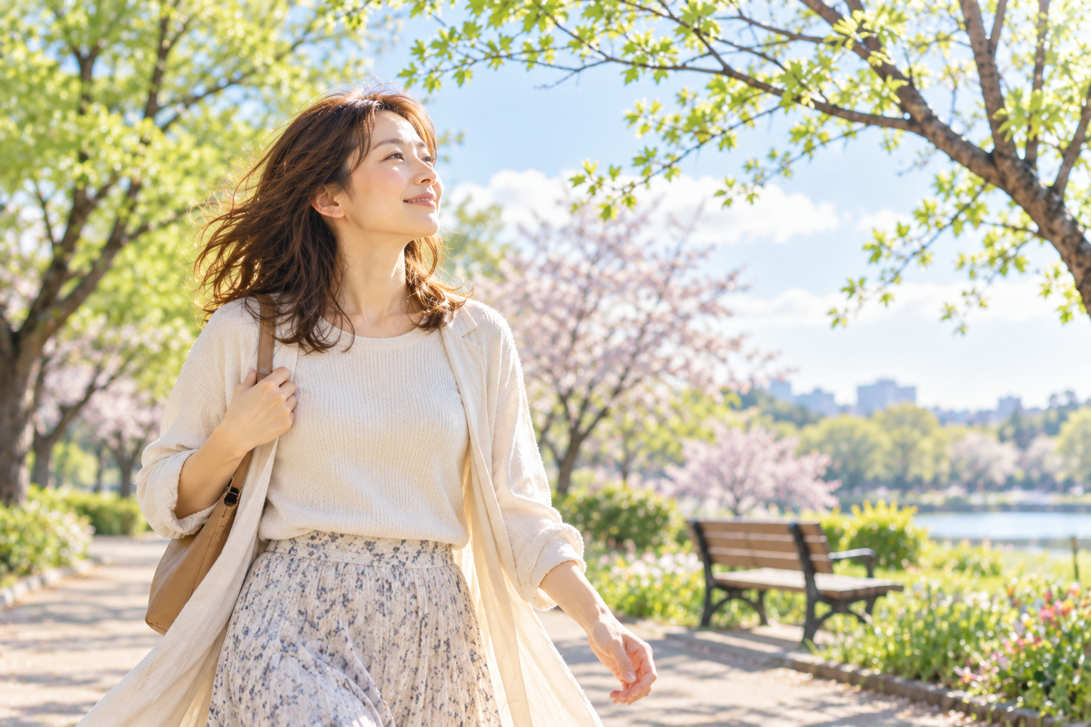 春風に揺れる花咲く公園散歩.png