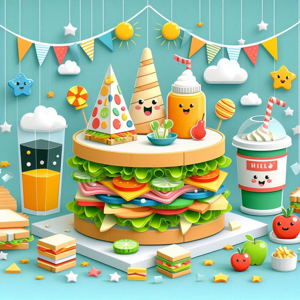 サンドイッチの日をイメージできるイラスト ペーパークラフト調 (1).png