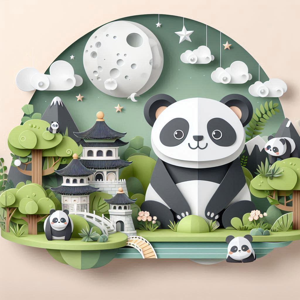Panda Discovery Day in paper craft style without text (2).png