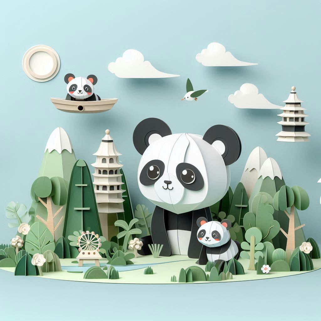 Panda Discovery Day in paper craft style without text (3).png