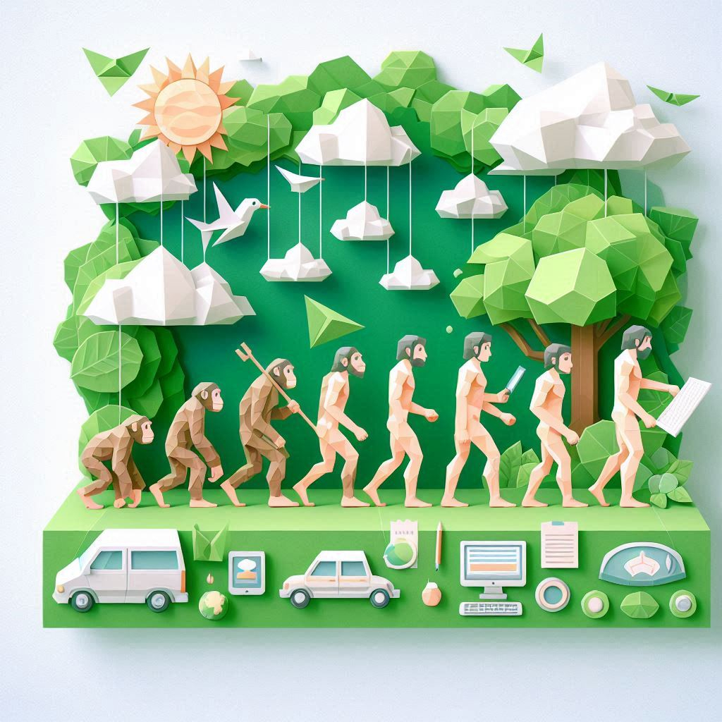 進化の日をイメージできるイラスト ペーパークラフト調 (1).png