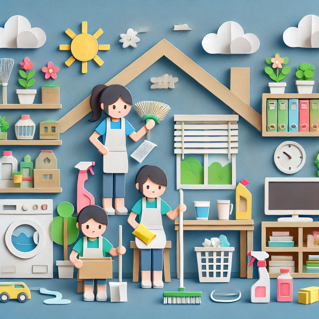 大掃除の日をイメージできるイラスト ペーパークラフト調 (2).png