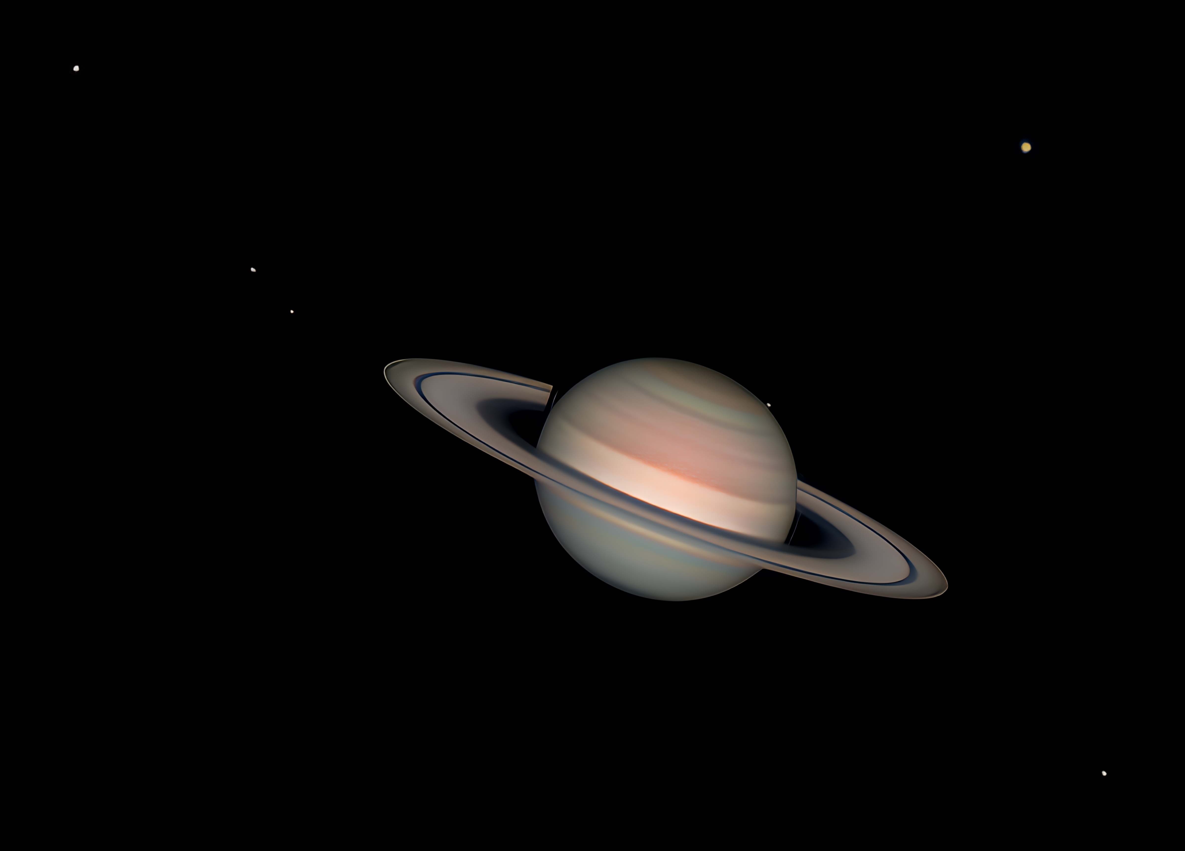 Saturn with Six Moons © Andy Casely  - Astronomy Photographer of the Year 2024 Planets, Comets and Asteroids_moreDetail_x4_4800x3448_2pass_moreDetail.jpeg