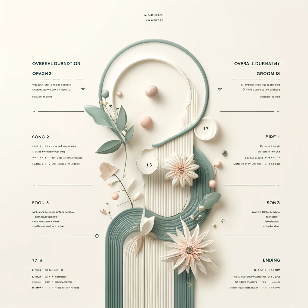 DALL·E 2024-10-22 13.58.19 - A wedding program structure image with a modern, elegant design. The content is arranged with smooth curves, pastel green and white as the primary col.png