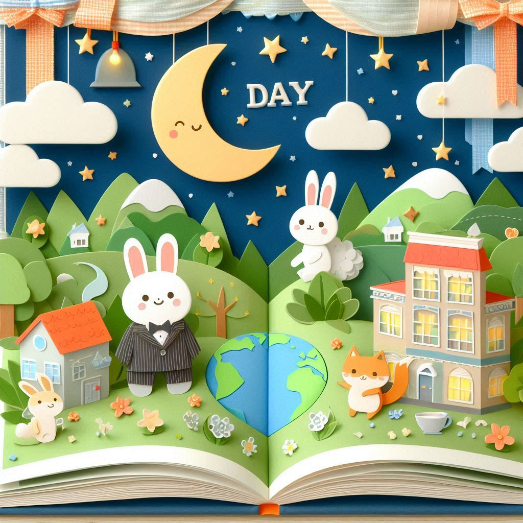 絵本の日をイメージできるイラスト ペーパークラフト調 (1).png