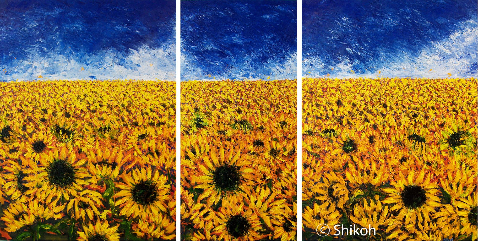 82. Sunflowers 2012, oil, 48x96, UCO COMMISSION.jpg