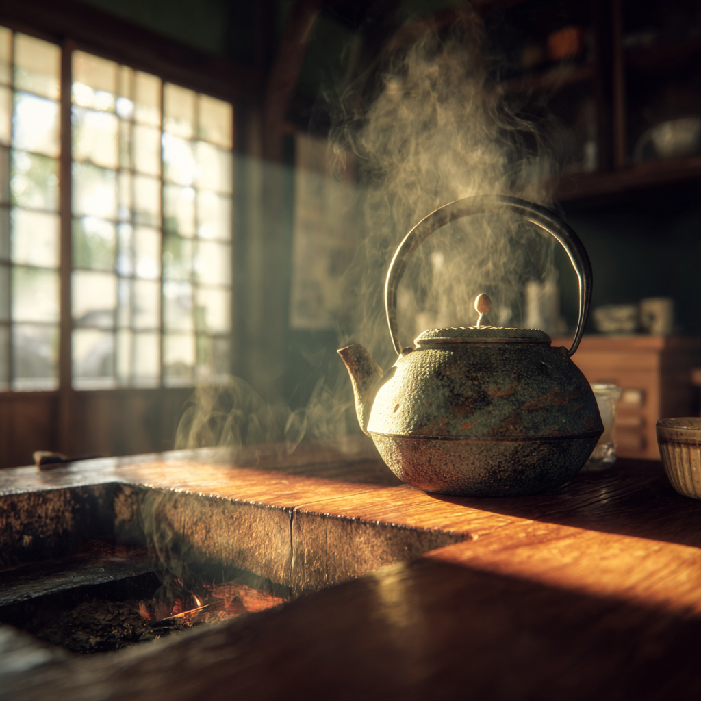 junchiya_46576_Japanese_teapot_by_irori_hearth_steam_rising_c_856dca37-d25e-4d9b-a06e-00e40edb049c_2.png