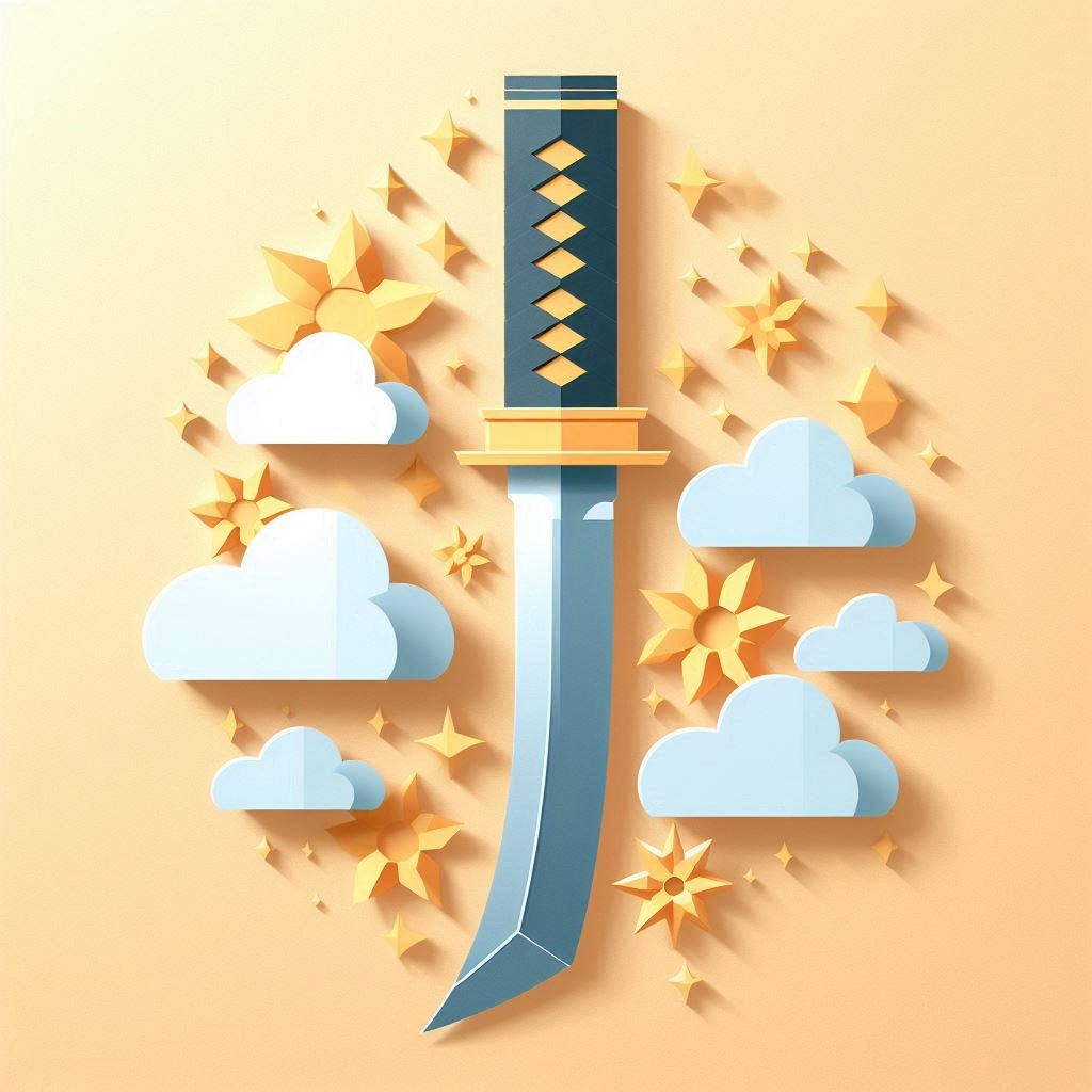 Paper-craft style illustration of a blade to celebrate 刃物の日 (1).png