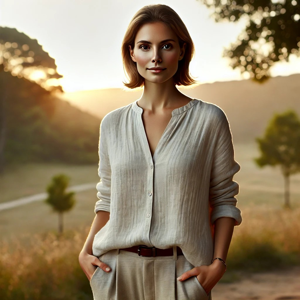 DALL·E 2025-07-08 22.37.48 - A confident, independent woman standing alone in a peaceful outdoor setting, such as a quiet park or hilltop at sunrise. She appears calm and self-ass.jpg