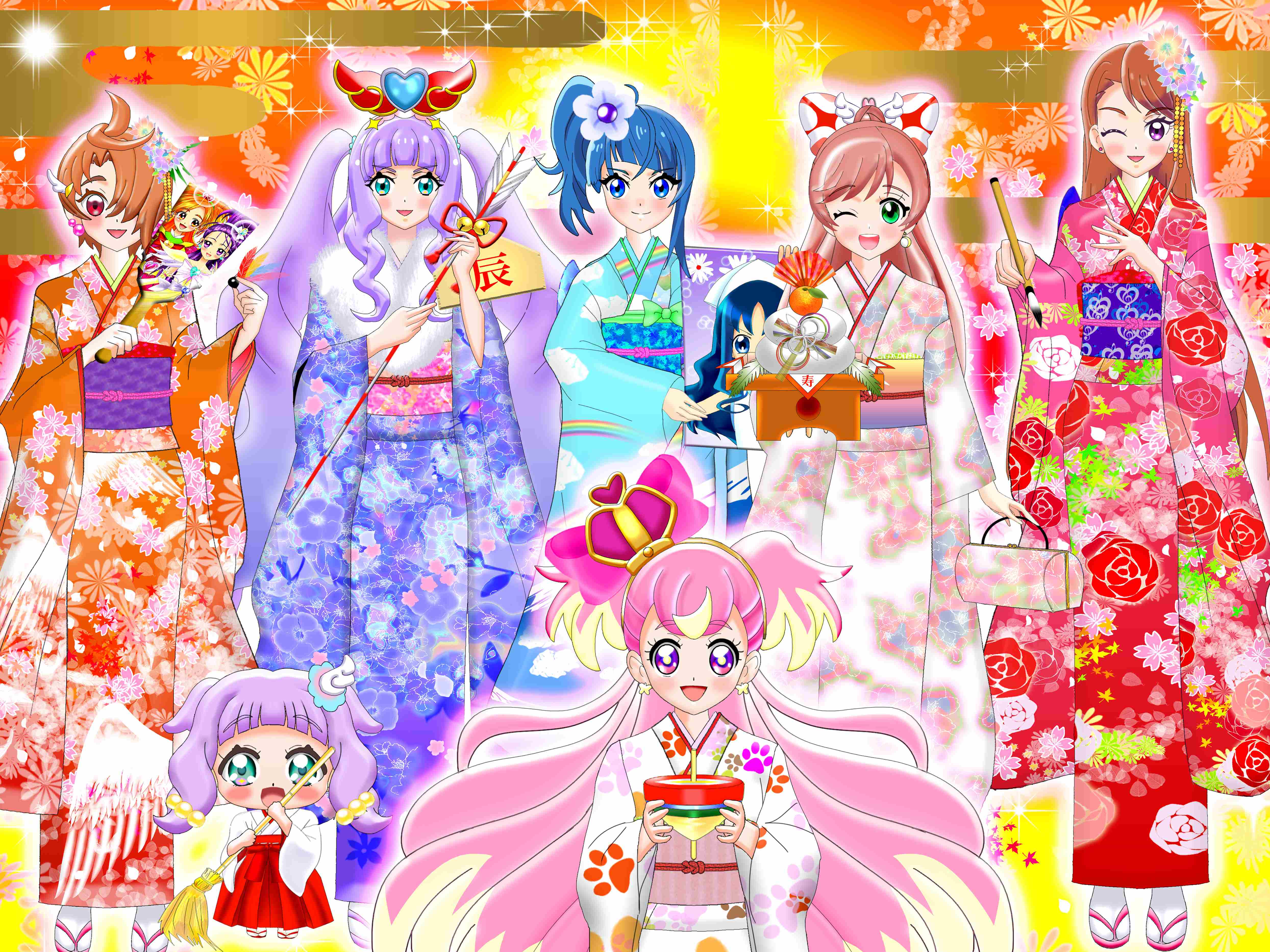 【最高画質版】振袖 ひろがるスカイ!プリキュア全員集合【変身前】.jpg