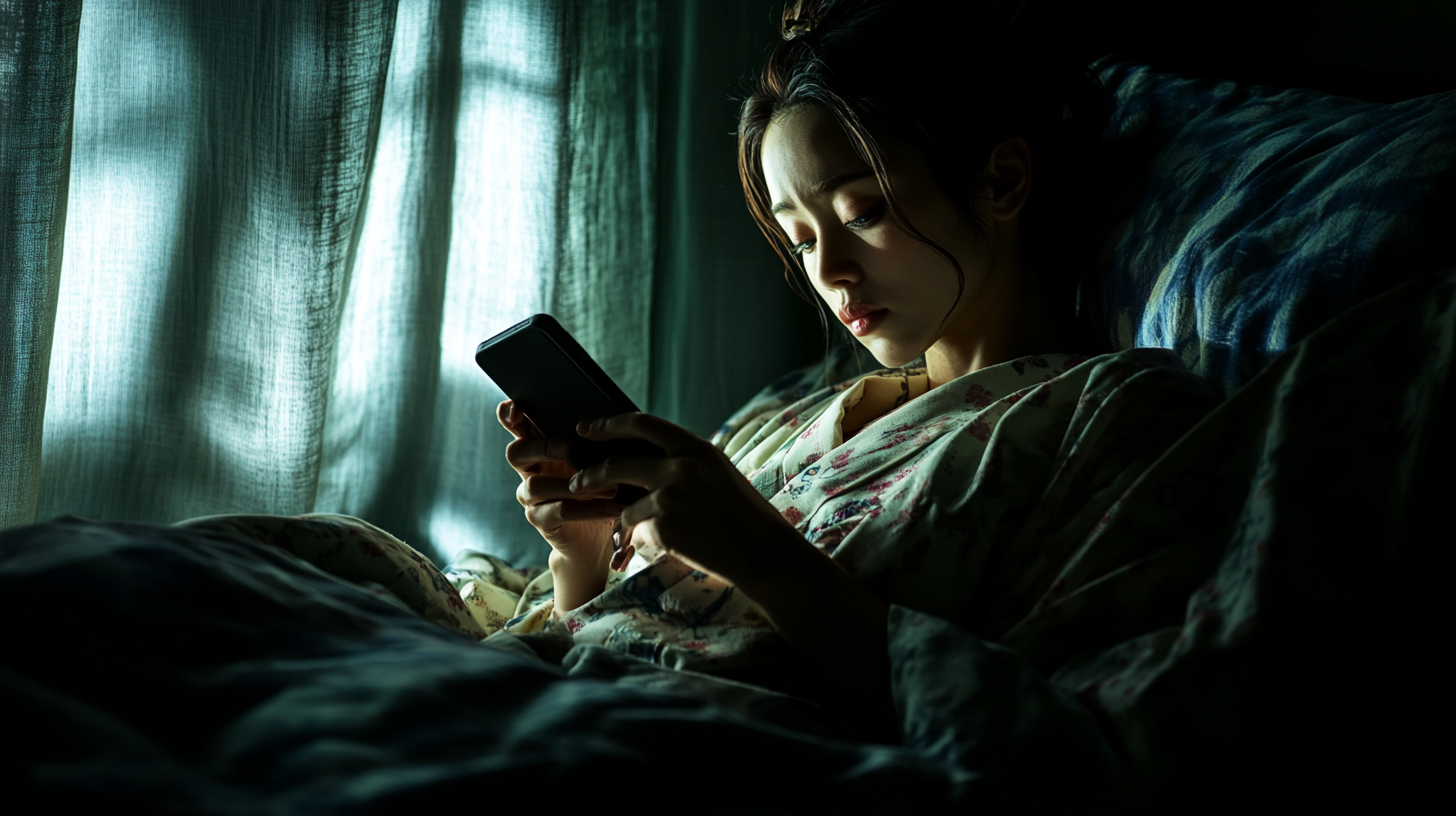 u8137539156_a_Japanese_woman_lying_in_bed_in_darkness_holding_fc5cf7f1-cf83-4a05-9921-369c2203175e_0.png