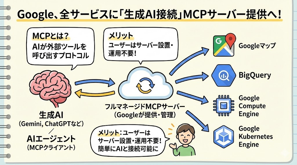 これはヤバイぞ！　Googleの全サービスがMCPサーバに繋がったらAIグラスとの相性もバッチリではないか！01.jpg