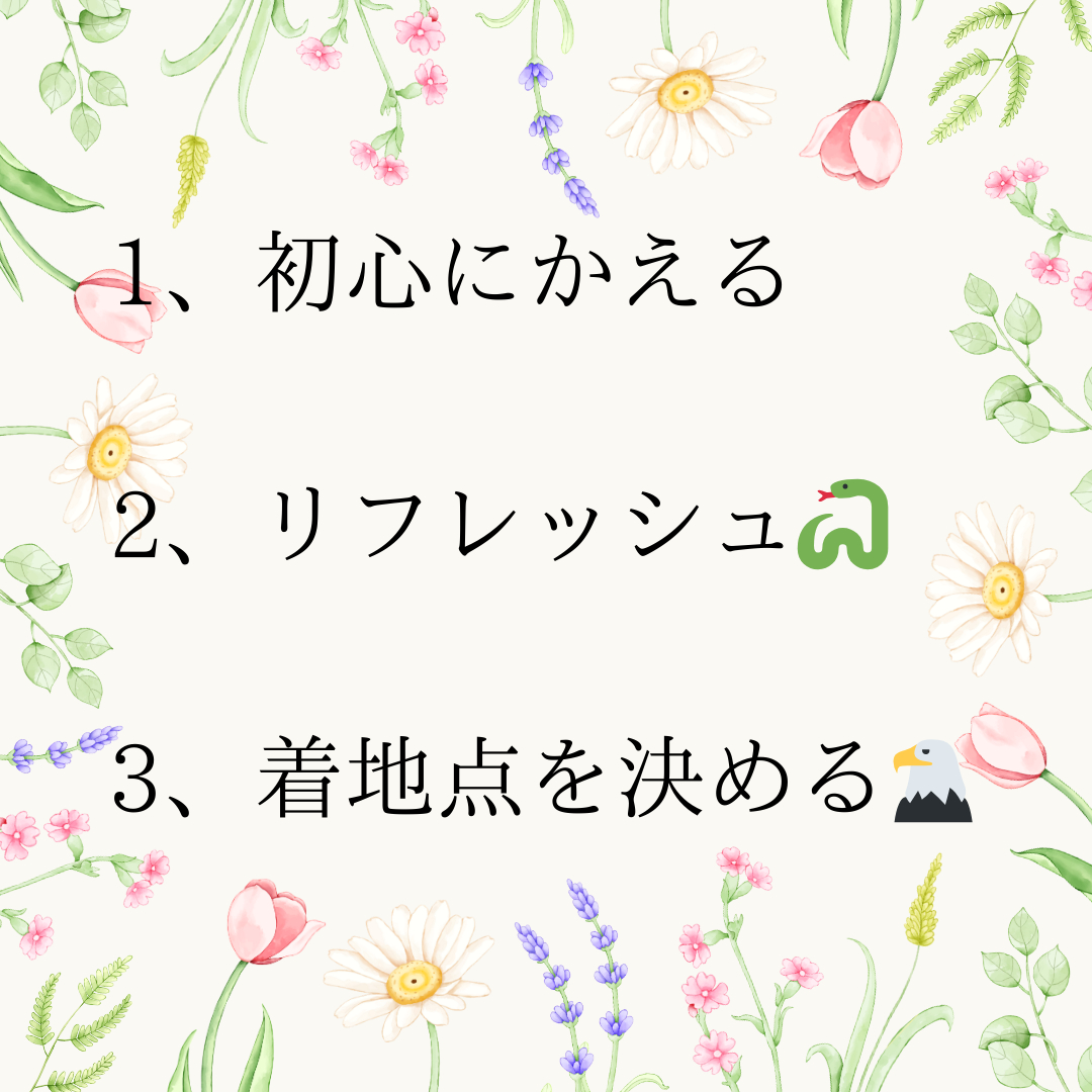 1、初心にかえる 2、リフレッシュ🐍 3、着地点を決める🦅_png.png