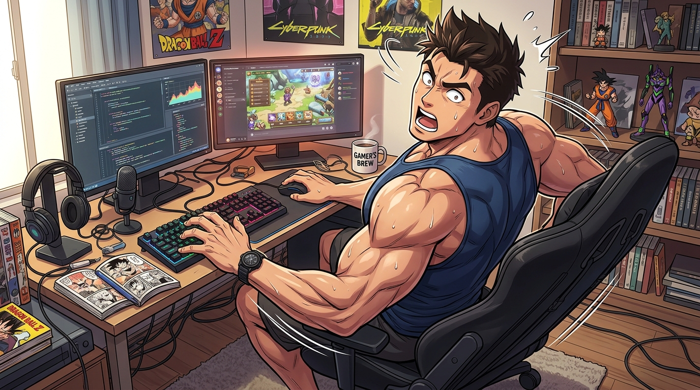 PCに向かって作業中に驚いて振り向く筋肉質な男性_日本アニメ風_202605160259 - コピー.jpeg