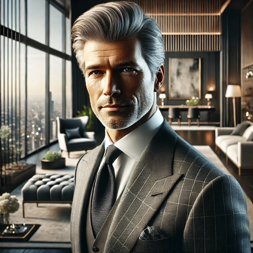 DALL·E 2025-07-11 11.05.24 - A wealthy-looking white man in his 50s, wearing a tailored luxury suit. He has neatly styled salt-and-pepper hair, a confident expression, and is stan.jpg