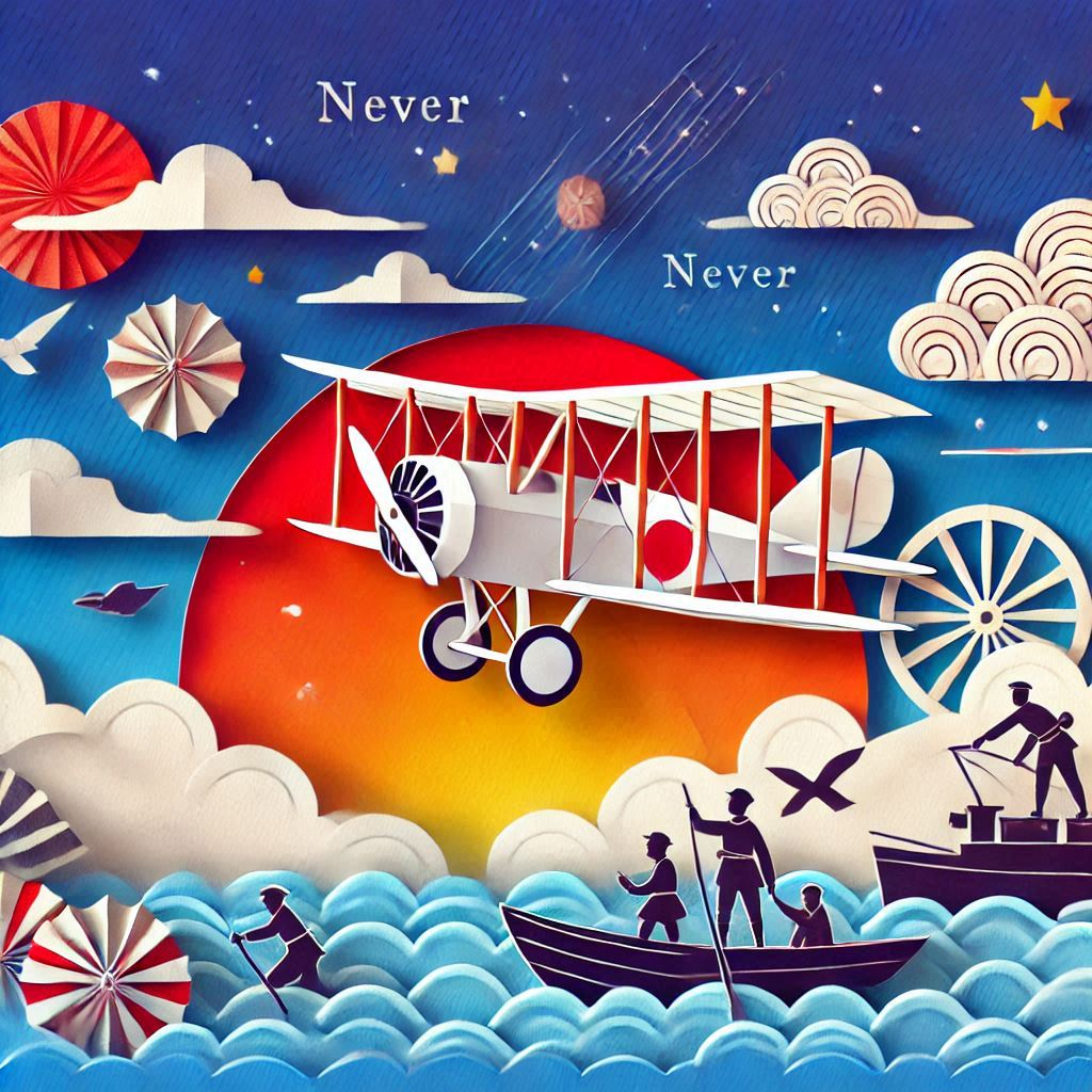 日本人初飛行の日をイメージできるイラストをペーパークラフト調で描く。文字はイラストの中には絶対描かないこと (3).png