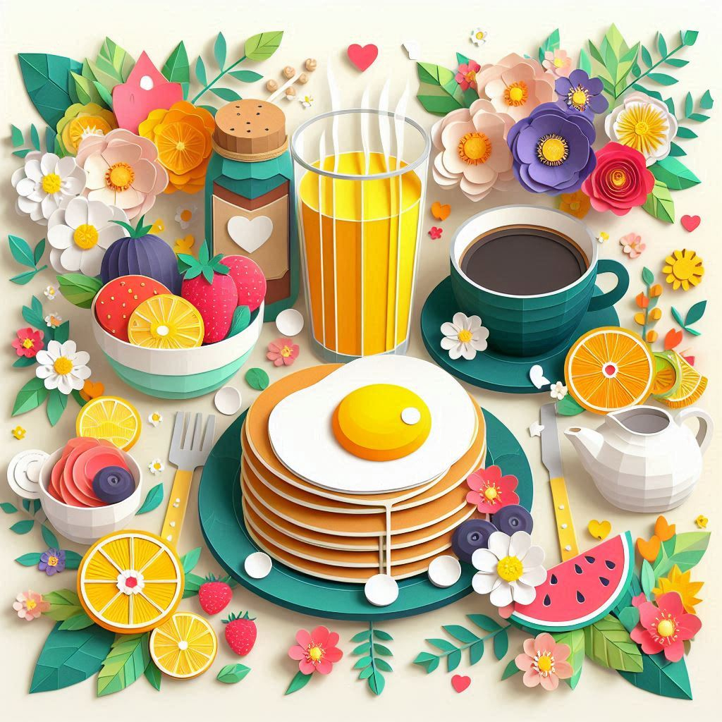 しっかりいい朝食の日をイメージしたペーパークラフト風のイラスト.png
