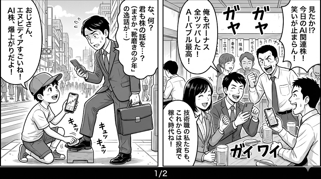 マンガ_靴磨きの少年が株の話を始めたら暴落が近い！？　ＡＩバブルはOpenAIの資金ショートで崩壊する？01.jpg
