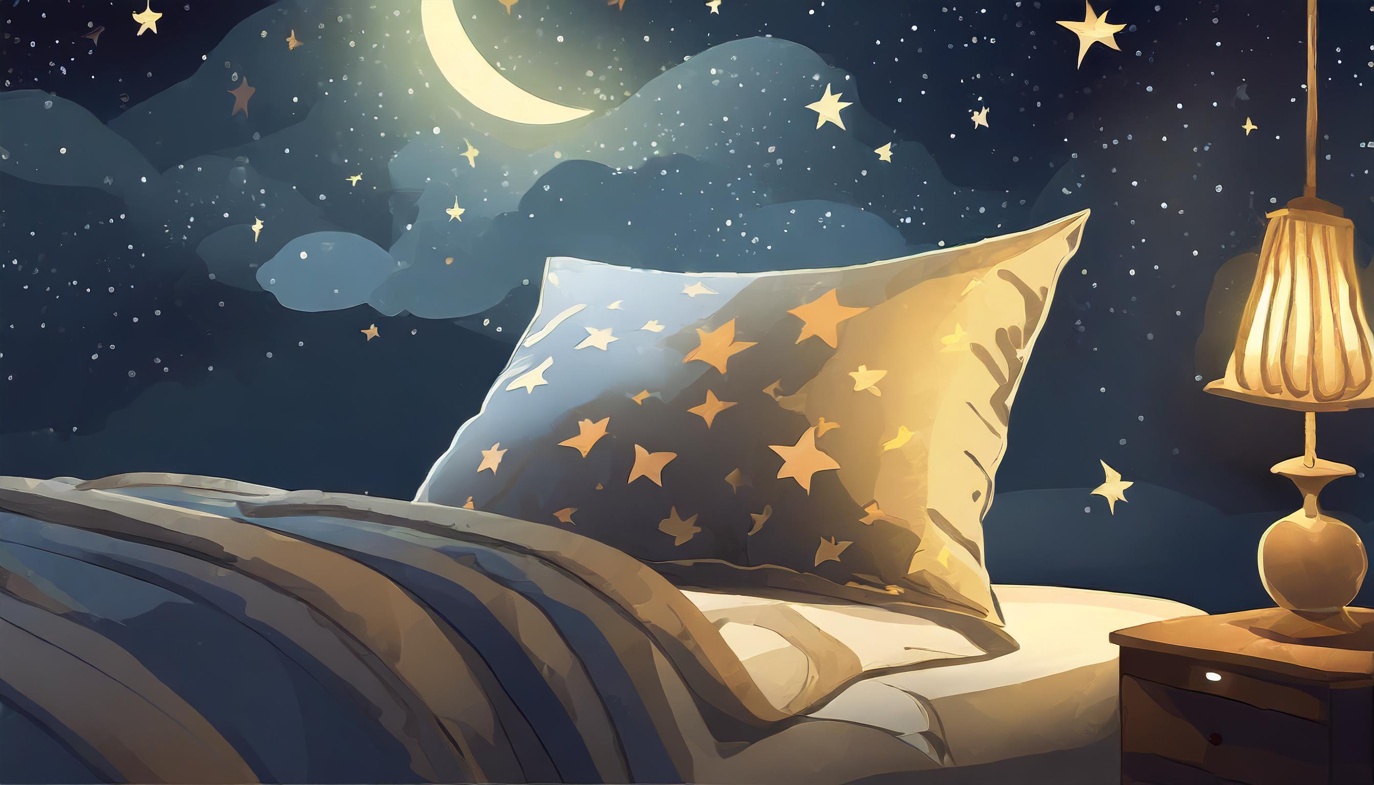 Firefly A cozy image of a pillow on the bed with soft moonlight and stars, creating a relaxing atmos (1).jpg