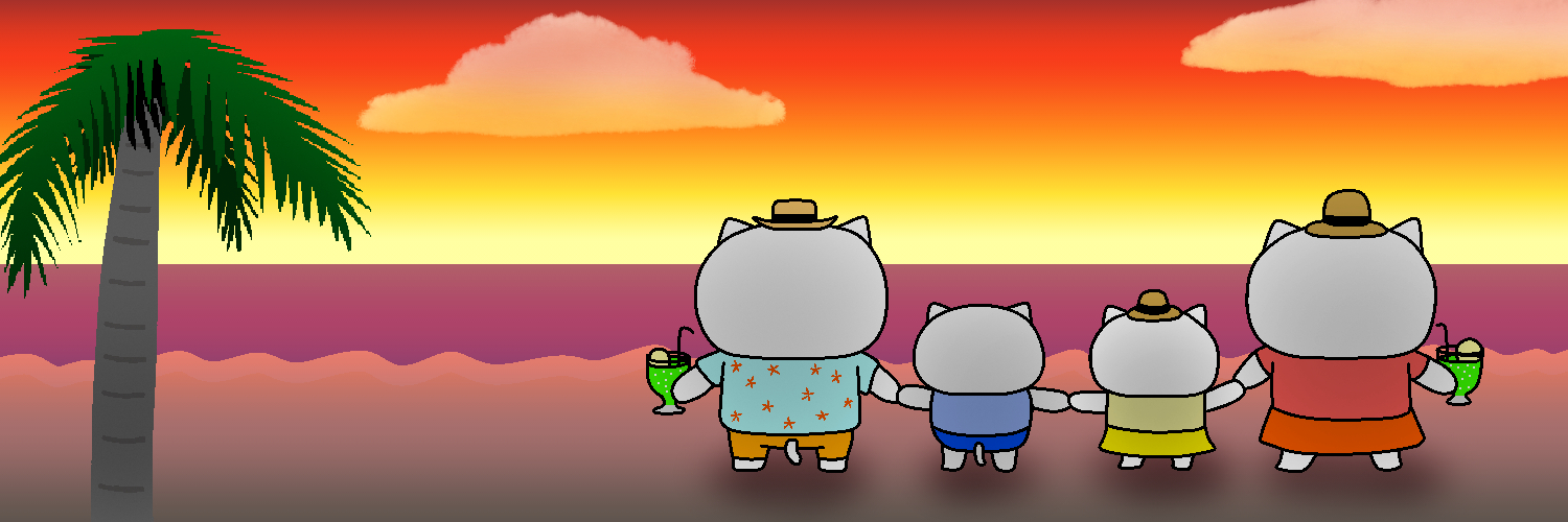 夕日を見る家族.png
