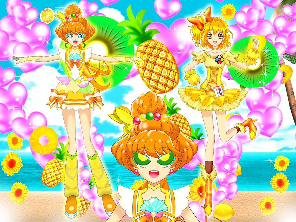 南国プリキュア黄色いバカンス キュアパパイアとキュアパイン ルナ ルーン Coconalaブログ