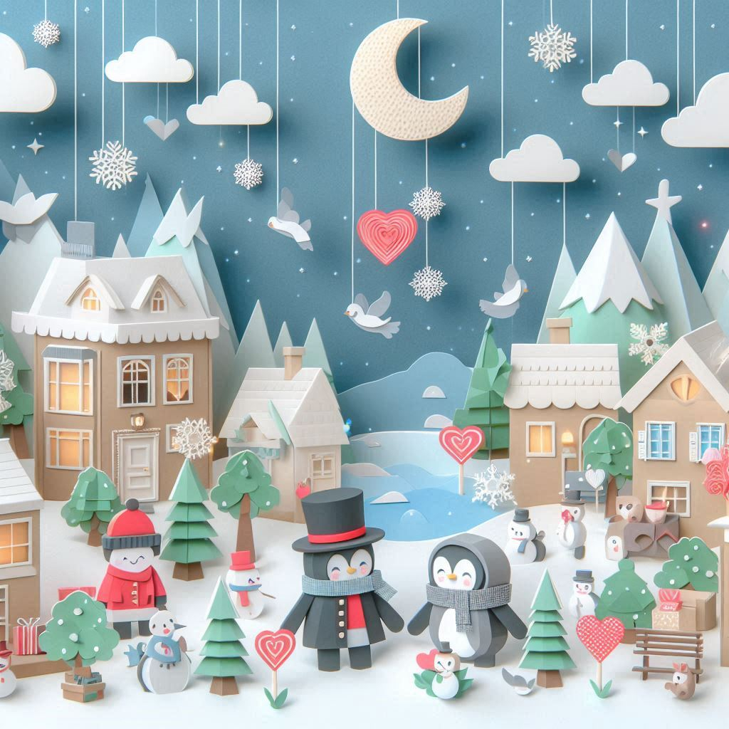 冬の恋人の日をイメージしたペーパークラフト調のイラスト (1).png