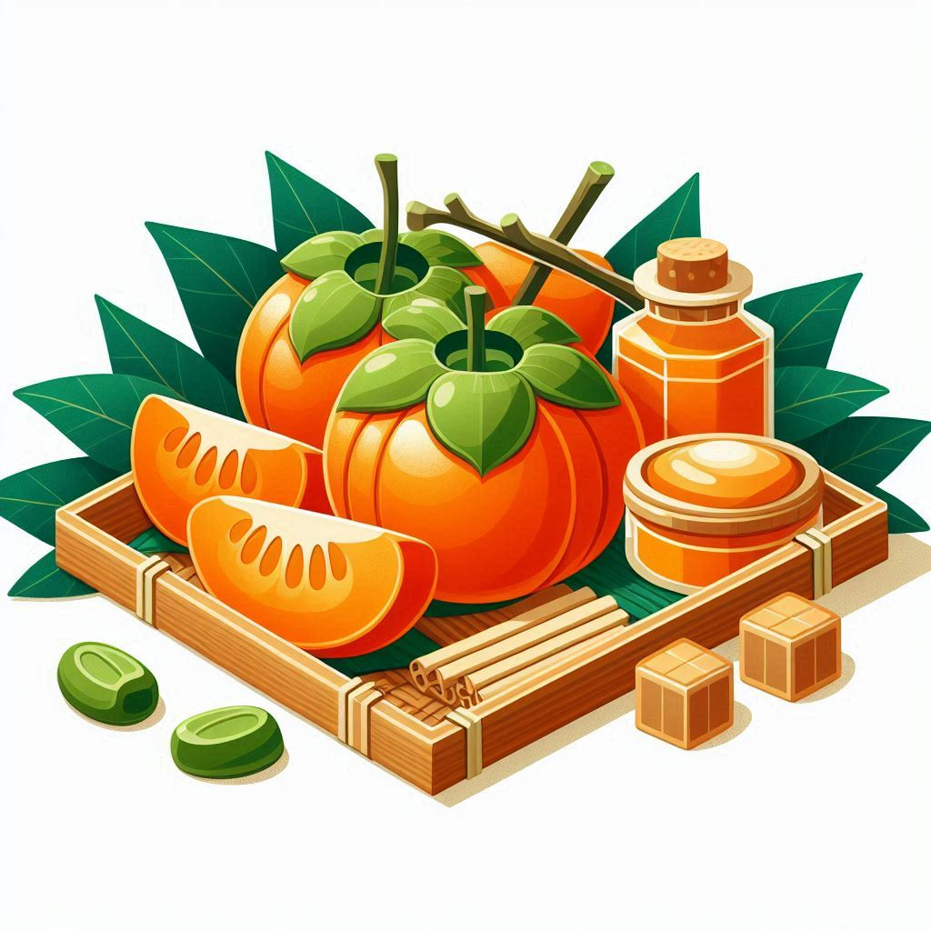 伊達のあんぽ柿のイラスト ペーパークラフト調.png