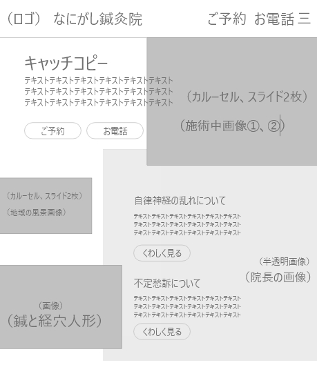 鍼灸院ホームページのワイヤーフレームの一部分.png