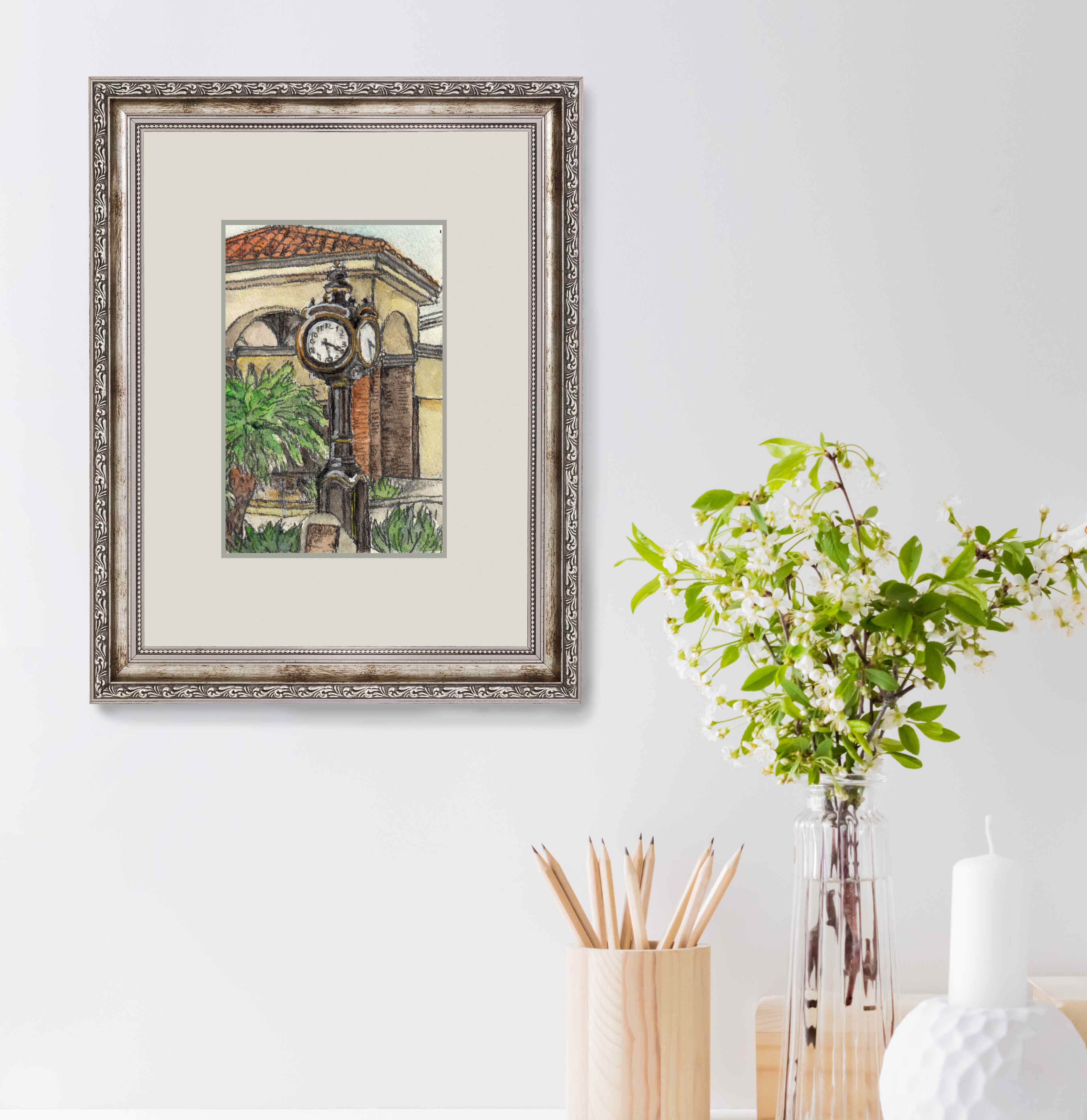 額装の楽しみ。絵は入れる額によってがらりと印象が変わるので、どんな