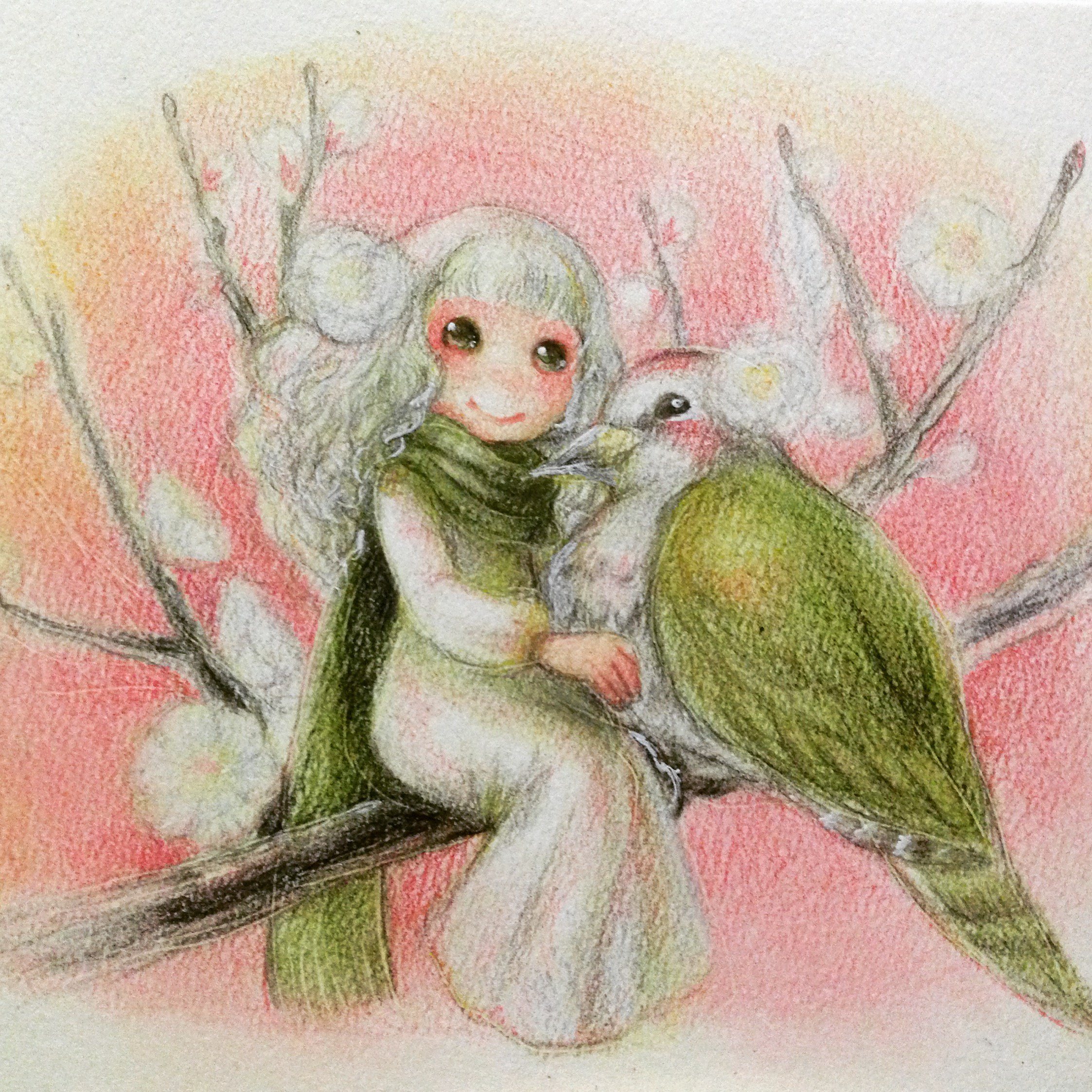 鳥の絵｜さきほ❀色鉛筆画家｜coconalaブログ