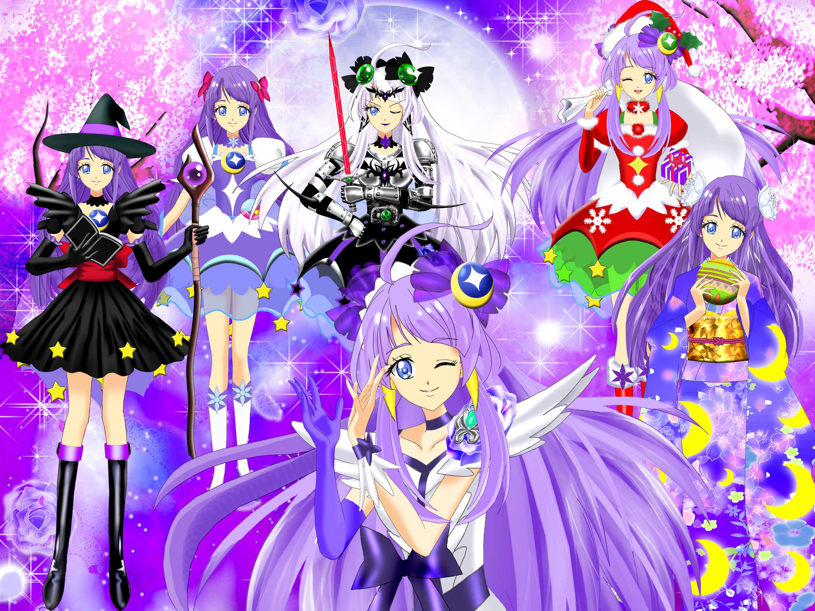 本日満開キュアセレーネ！！☆神秘の月明かりに冴える一輪の花