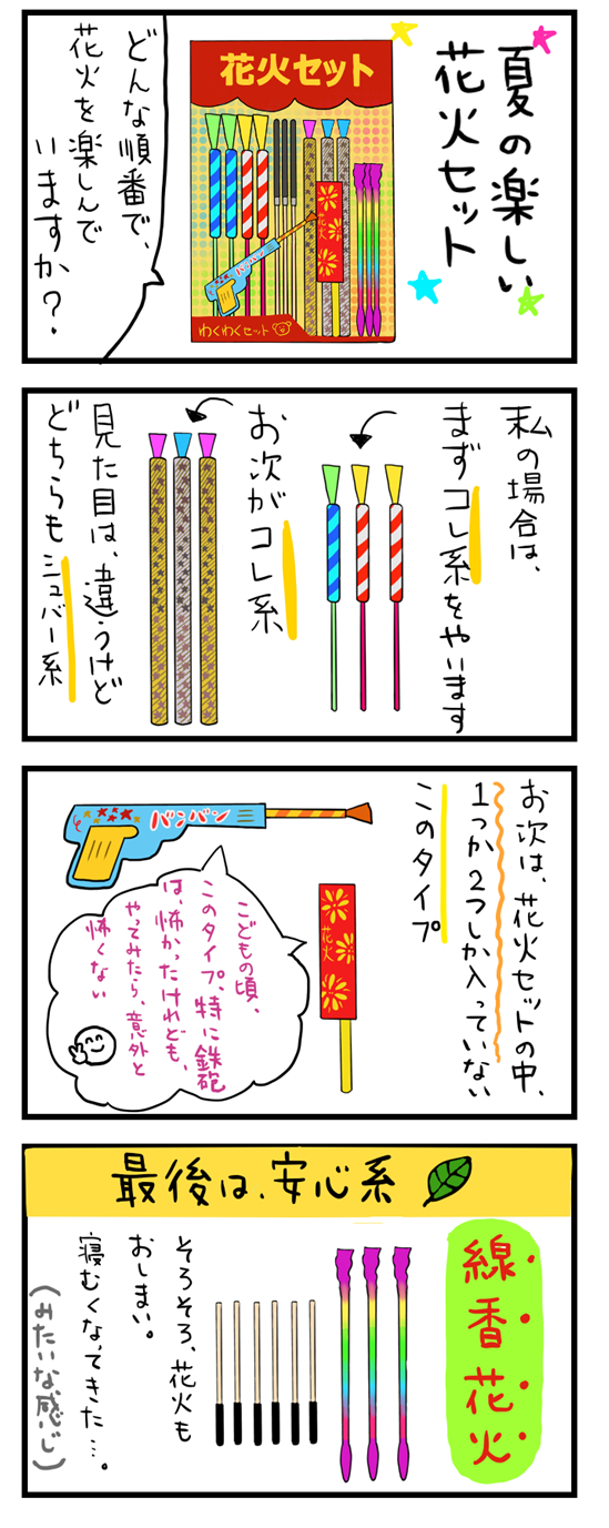 四コマ漫画 楽しい花火セット Data55 Coconalaブログ