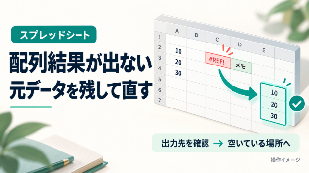 「配列結果は展開されませんでした」｜上書きエラーを安全に直す