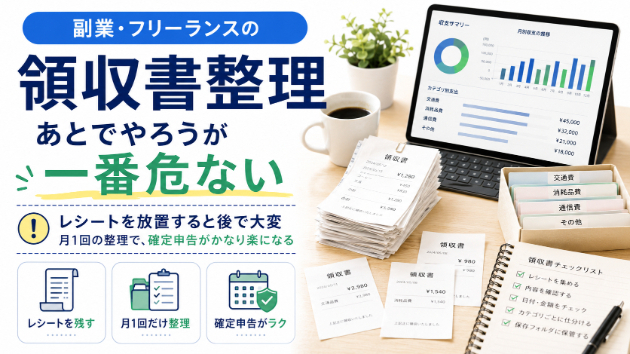 副業・フリーランスの領収書整理、あとでやろうが一番危ない