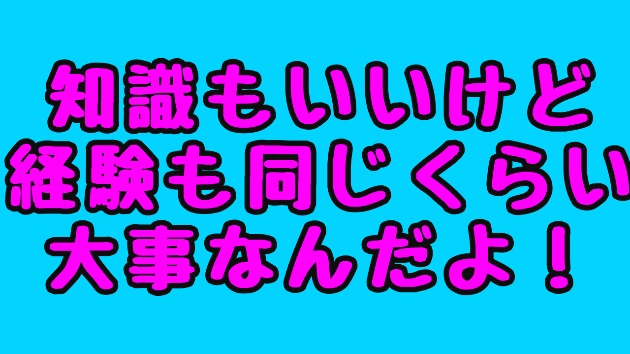 どんなに知識だけあっても、実際に経験しないと成長しないんだよ❗️(自分への説教日記)