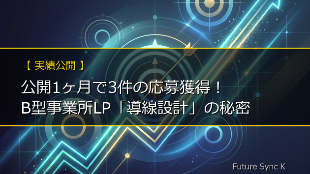 【実績公開】公開1ヶ月で3件の応募獲得！B型事業所の採用LPに隠された「導線設計」の秘密