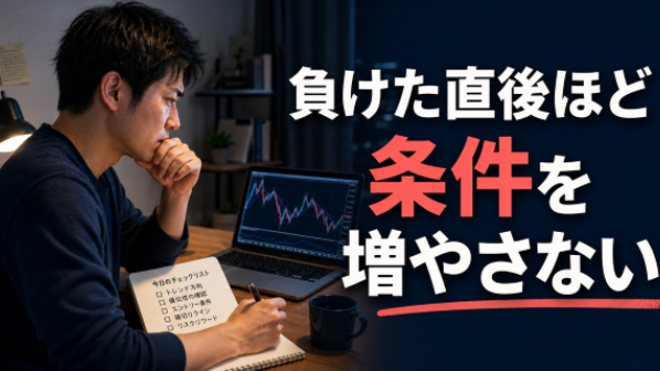 負けた直後ほど条件を増やさない。次の1回だけは「ひとつ減らす」