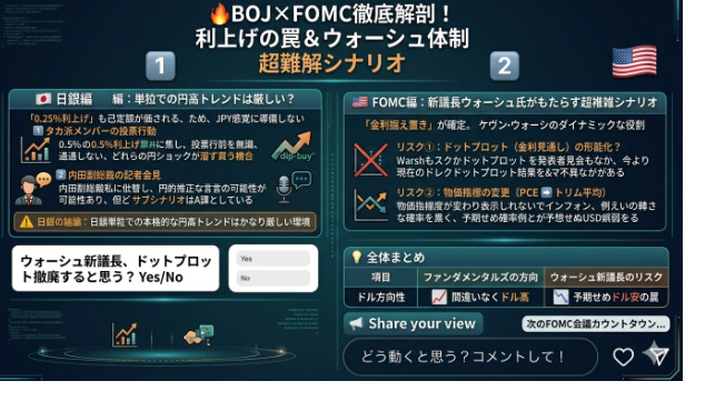 ​📊【日銀×FOMC】徹底解剖！利上げの罠とウォーシュ新体制がもたらす超難解シナリオ 🇯🇵🇺🇸