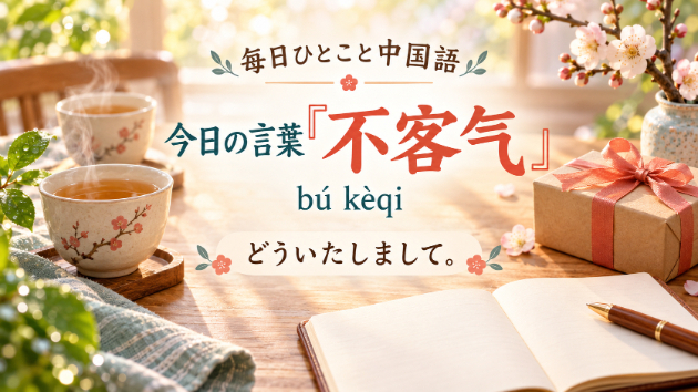 毎日ひとこと中国語｜今日の言葉「不客气」