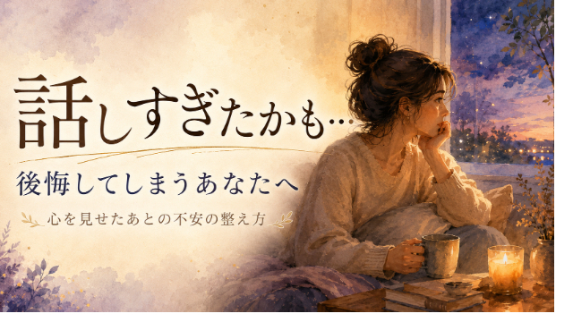 “話しすぎたかも”と後悔するあなたへ。心理学が教える“心を見せたあとの不安”の整え方
