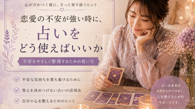 恋愛の不安が強い時に、占いをどう使えばいいか
