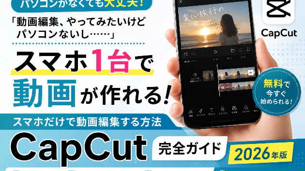 スマホだけで動画編集する方法【CapCut完全ガイド2026年版】