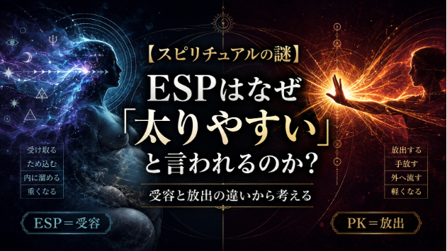 【スピリチュアルの謎】ESPはなぜ「太りやすい」と言われるのか？受容と放出の違いから考える
