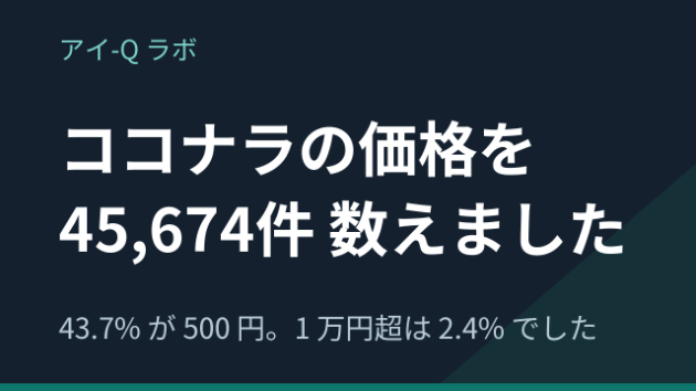 ココナラ コンテンツマーケットの価格設定｜45,674件の値段を数えたら58.5%が500円でした