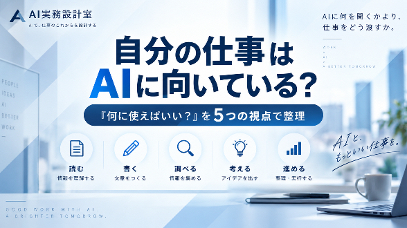 自分の仕事はAIに向いている？「何に使えばいいか分からない」ときの5つの見分け方